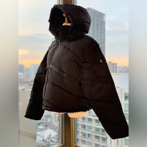 🆕 ALO YOGA 🧿 NWOT Black Glacier Puffer - Sz L - US 12 / 14 - Picture 5 of 16